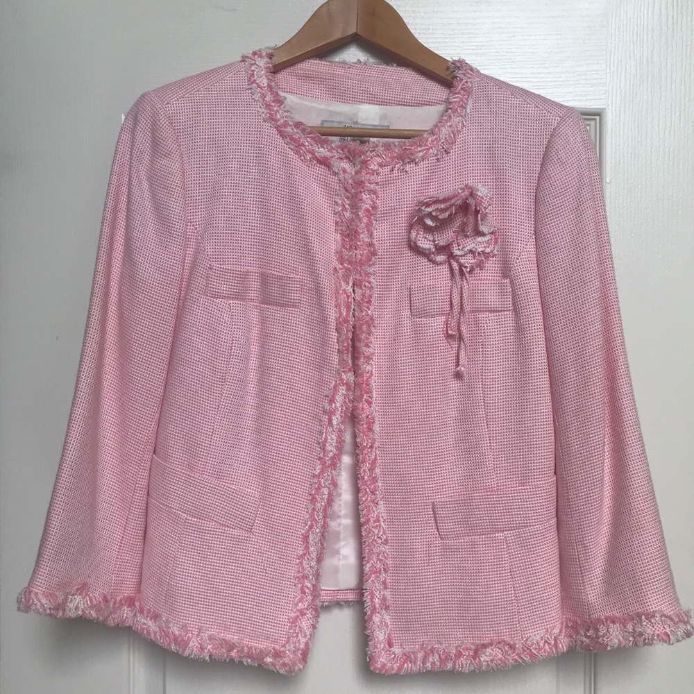 Zara pink suit jacket